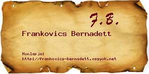 Frankovics Bernadett névjegykártya