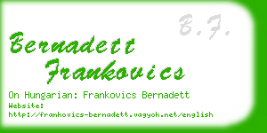 bernadett frankovics business card